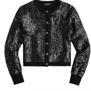 J. Crew Black Sequin Cardigan